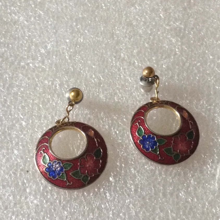 Vintage Cloesonne Earrings